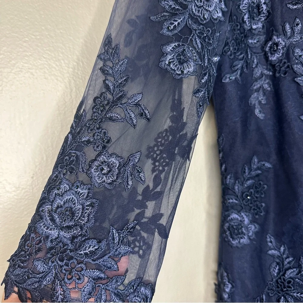 La Femme Navy Blue Sz12 Mermaid Gown - Picture 8 of 13